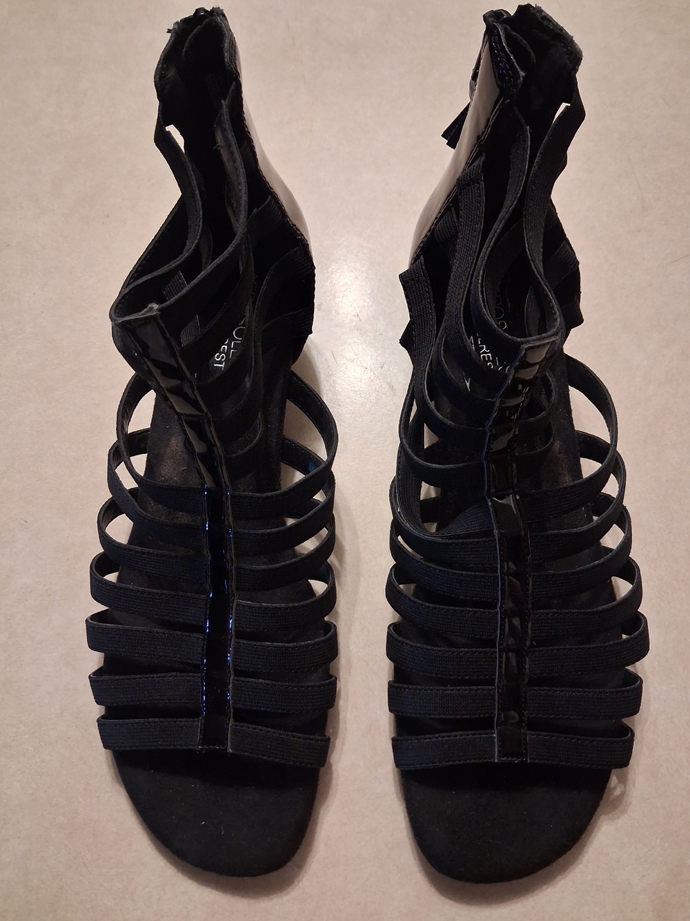 AEROSOLES Black Strappy Gladiator Heels